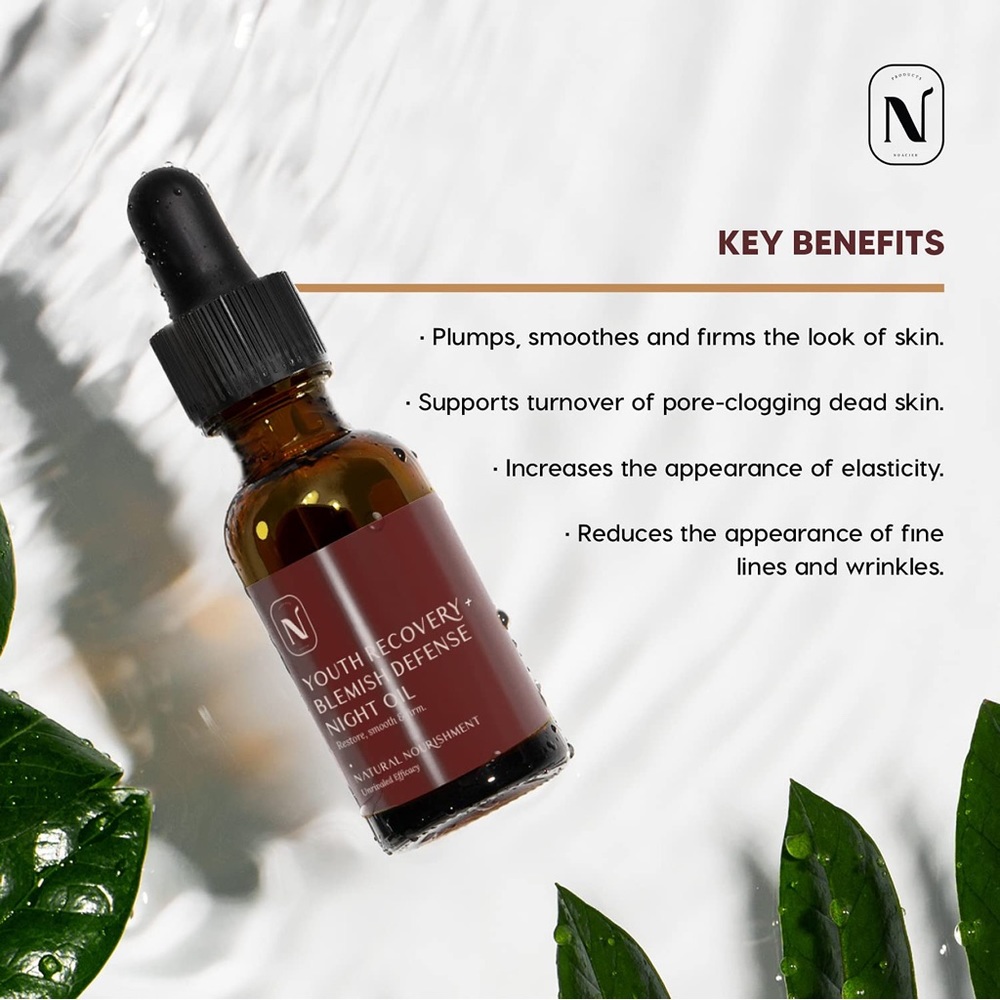 Blemish Defense Night Face Serum Youth Recovery Hydrating Face Oil 1 oz